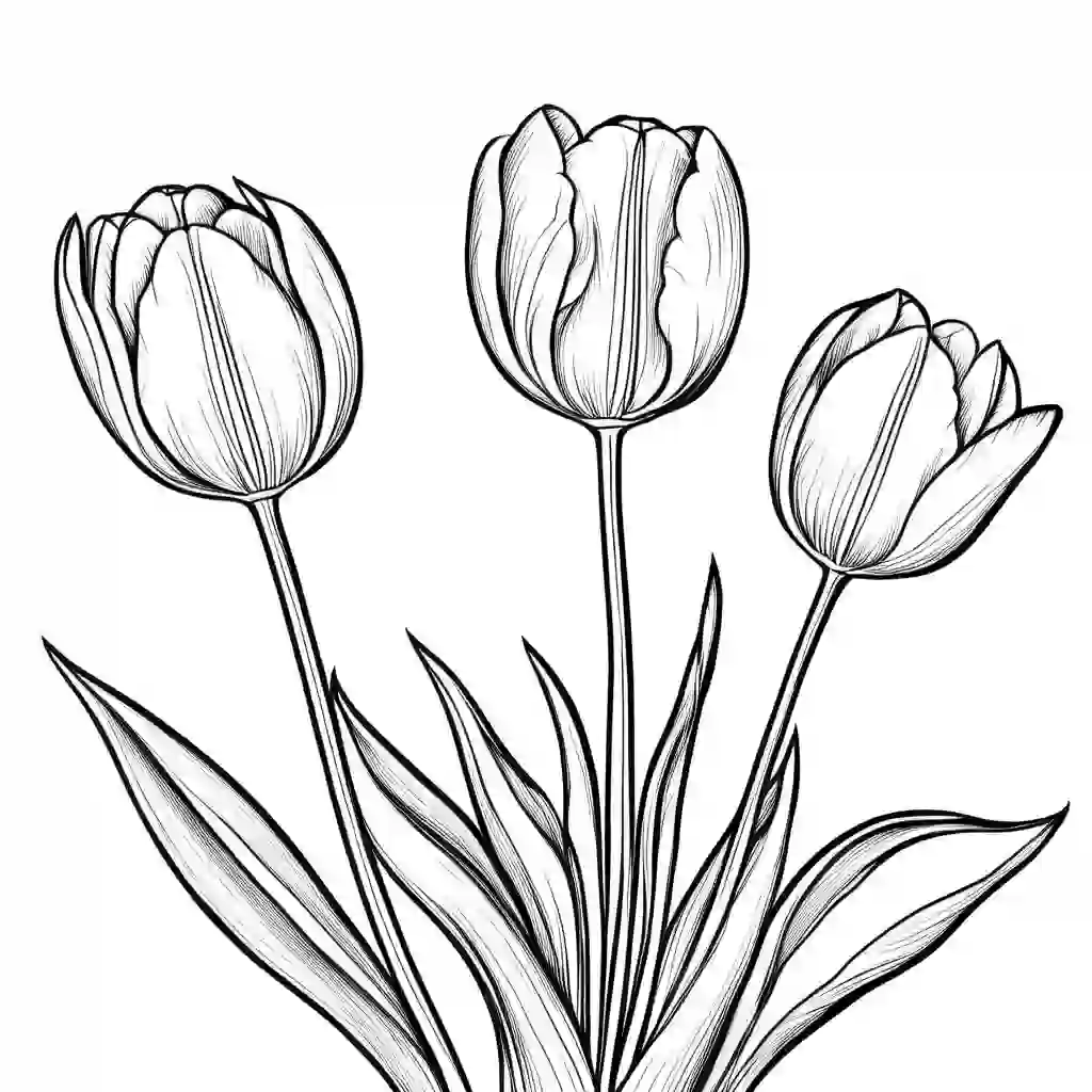 Tulips coloring pages